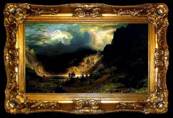 framed  Albert Bierstadt Storm in the Rocky Mountains, ta009-2